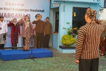 Bupati Magetan Nanik Sumantri saat memimpin ucapara peringatan Harganas ke-33 (foto: istimewa)
