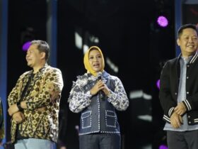Teks: Road to kilau raya MNCTV di lapangan Raden Wijaya, Surodinawan, Kota Mojokerto.(blok-a.com/Syahrul Wijaya)