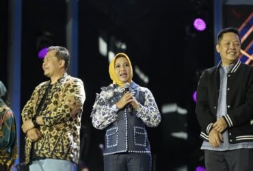 Teks: Road to kilau raya MNCTV di lapangan Raden Wijaya, Surodinawan, Kota Mojokerto.(blok-a.com/Syahrul Wijaya)