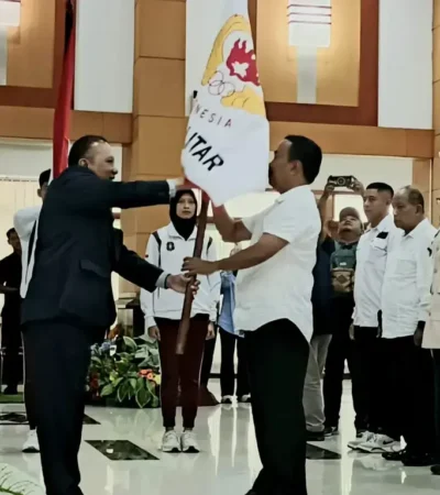 Pelantikan Pengurus Komite Olahraga Nasional Indonesia (KONI) Kota Blitar masa bakti 2026–2030 di Gedung Kusumo Wicitro Kota Blitar (foto: blok-a.com/Fajar)