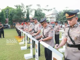 Proses Sertijab sejumlah pejabat berlangsung di Mapolres Jombang (foto: Blok-a.com/Syahrul Wijaya)
