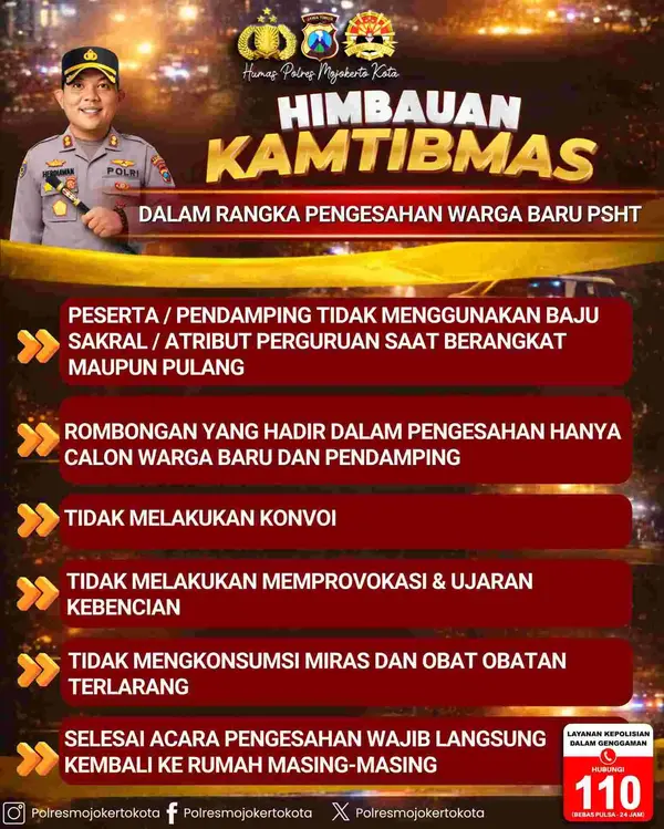 himbauan kamtibmas tahun baru hijriyah 1448 H kapolres mojokerto kota
