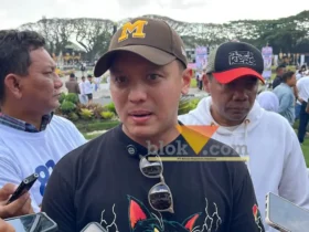 Ketua DPC Gerindra Kota Malang, Moreno Suprapto sebut dukungan untuk MBG murni aspirasi masyarakat bukan aksi tandingan (foto: Blok-a.com / Yogga Ardiawan)