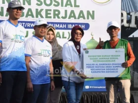 Peluncuran program Gardu Sosial BPJS Ketenagakerjaan Sidoarjo, di Tugu Jayandaru, Alun-Alun Kabupaten Sidoarjo, Minggu (21/6/2026) (foto: istimewa)