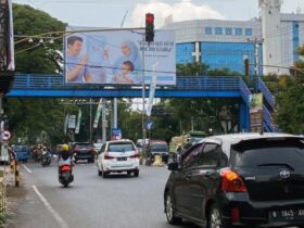 Lampu merah pertigaan Sabilillah, Jalan Ahmad Yani Malang, tempat aktivtasi kamera ETLE (dok: Andik Agus/Blok-a.com)