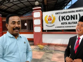 Wali Kota Blitar, Syauqul Muhibbin (kanan) dan Ketua Umum KONI Kota Blitar, M. Samanhudi Anwar (kiri) (foto: Blok-a.com/Fajar)