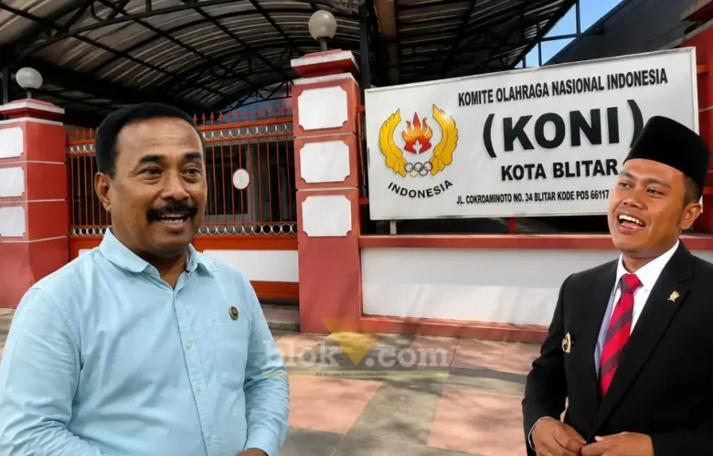 Wali Kota Blitar, Syauqul Muhibbin (kanan) dan Ketua Umum KONI Kota Blitar, M. Samanhudi Anwar (kiri) (foto: Blok-a.com/Fajar)