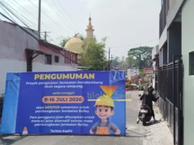 Jembatan Sonokembang ditargetkan tuntas akhir Juli, akses ditutup sementara (foto: blok-a.com / Yogga Ardiawan)