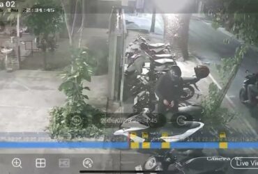 Terekam CCTV, Motor Warga Sawojajar Raib Digondol Maling di Kafe Cengger Ayam