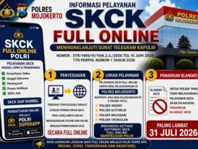 Informasi proses pelayanan SKCK secara online (foto: Dokumen Polres Mojokerto)