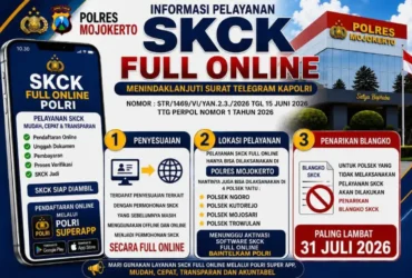 Informasi proses pelayanan SKCK secara online (foto: Dokumen Polres Mojokerto)