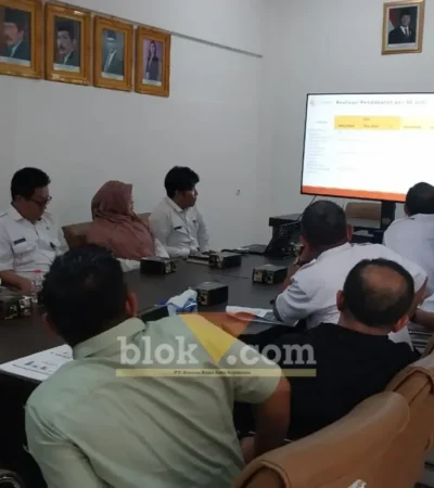 Kunjungan kerja Komisi II DPRD kota Mojokerto di kantor BPKPD.(foto: Blok-a.com/Syahrul Wijaya)