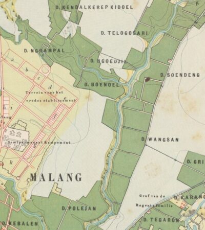 Peta Belanda tahun 1882 menunjukkan kawasan yang kini dikenal sebagai Sawojajar masih bernama Wangsan. (istimewa)
