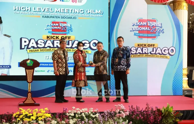 Pemkab Sidoarjo luncurkan Pasar Jago, sistem retribusi digital pasar daerah (foto: Blok-a.com/Fahmi Rosyidi)
