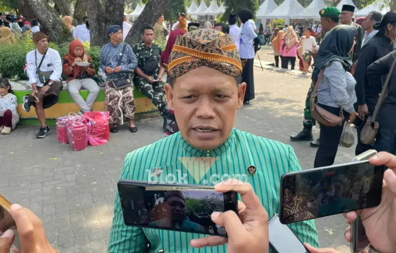 Sekda Kabupaten Magetan Welly Kristanto saat dikonfirmasi usai upacara HUT RI ke-81 (foto: Blok-a.com/Nanda Bagoes)