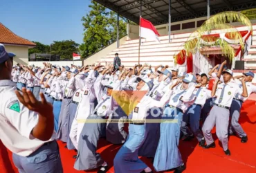 Calon Pasukan Pengibar Bendera kota Mojokerto saat ikuti Diklat (foto: Blok-a.com/Syahrul Wijaya)