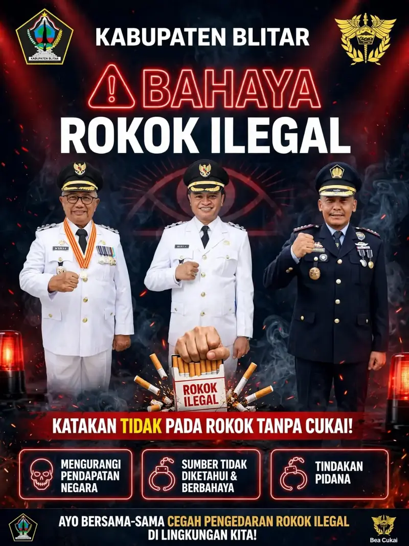 Kabupaten Blitar dan Bea Cukai Kampanye "Bahaya Rokok Ilegal"