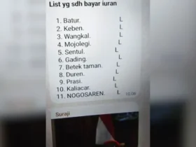Daftar dugaan peserta iuran kepala desa di Kecamatan Gading, Probolinggo (foto: istimewa)