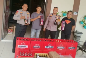 Barang bukti minol berbagai merk yang berhasil diamankan Polres Jombang.(Foto: Humas)