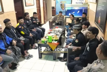 Kegiatan Mitigasi Pemeliharaan Kamtibmas bersama para tokoh perguruan silat tingkat ranting se-Kecamatan Pacet yang digelar di Mako Polsek Pacet. (foto: blok-a.com/Syahrul Wijaya)