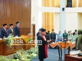 Prosesi pelantikan Ketua DPRD Magetan sisa masa jabatan 2024-2029 (foto: Blok-a.com/Nanda Bagoes)