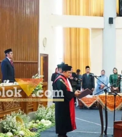 Prosesi pelantikan Ketua DPRD Magetan sisa masa jabatan 2024-2029 (foto: Blok-a.com/Nanda Bagoes)