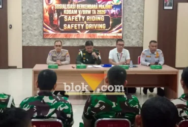 Sosialisasi Safety Riding dan Safety Driving Prajurit Kodam V/Brawijaya digelar Subdenpom V/4-2 Gresik.(foto: blok-a.com/Ivan)