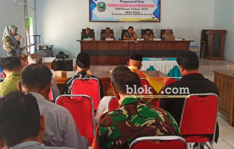 Musdes penetapan RKPDes Desa Bulu, Kecamatan Sukomoro, Kabupaten Magetan (foto: Blok-a.com/Nanda Bagoes)
