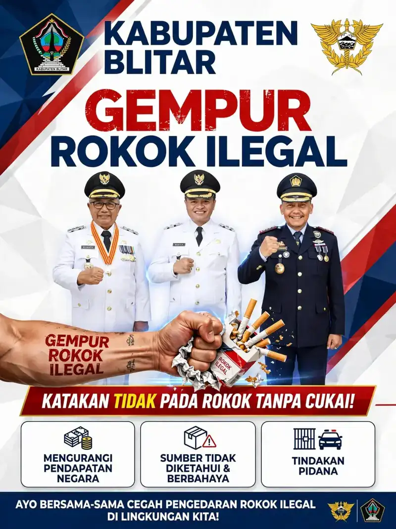 Kabupaten Blitar dan Bea Cukai kampanye "Katakan Tidak pada Rokok Tanpa Cukai"