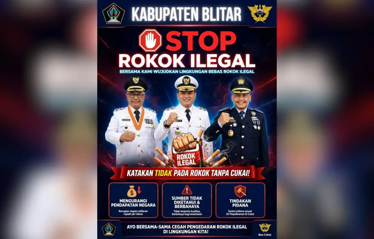 Kabupaten Blitar dan Bea Cukai RI Kampanyekan “Stop Rokok Ilegal”