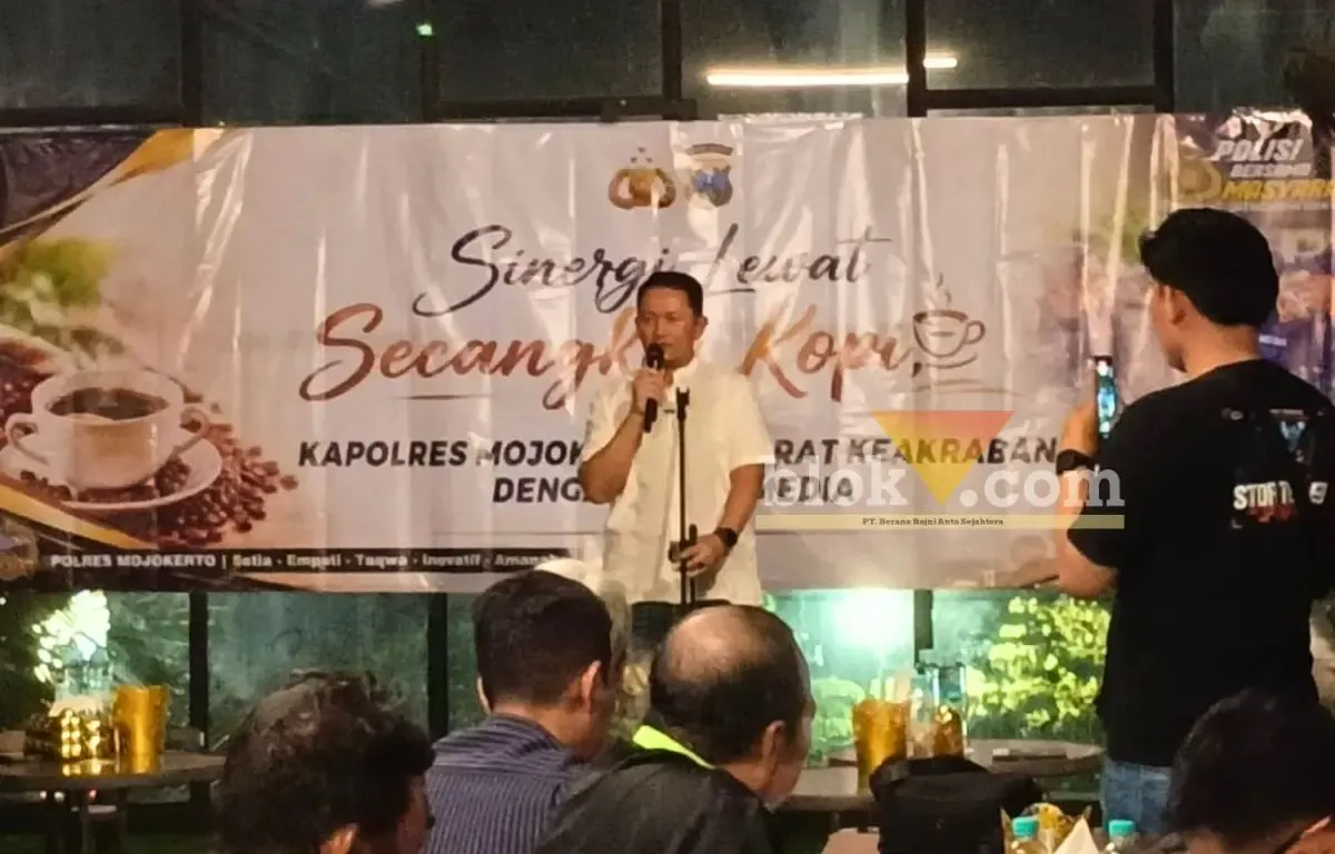 Ngopi Bareng Wartawan, Kapolres Mojokerto Tegaskan Tak Ingin Ada Jarak dengan Media