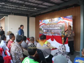 Launching Kenanten Police Station di simpang lima Kenanten Mojokerto oleh AKBP Andi Yudha Pranata. (foto: blok-a.com/Syahrul Wijaya)