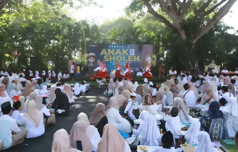 Sebanyak 665 pelajar dari jenjang TK hingga SMP se-Banyuwangi mengikuti festival Anak Sholeh 2026. (foto: blok-a.com/Istimewa)