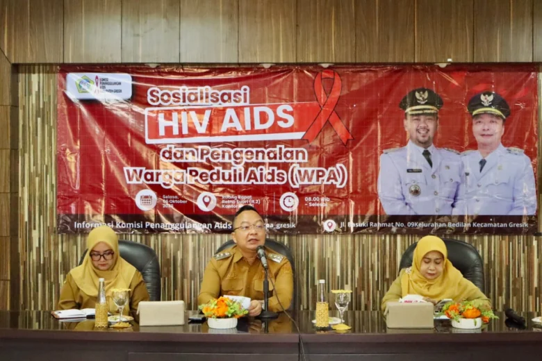 Wakil Bupati Gresik Asluchul Alif Sosialisasi HIV/AIDS dan Pengenalan WPA tingkat kecamatan se-Kabupaten Gresik.(ist)
