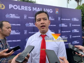 Kasatreskrim Polres Malang AKP Hafiz Prasetia Akbar saat diwawancarai awak media (blok-a.com / Yogga Ardiawan)